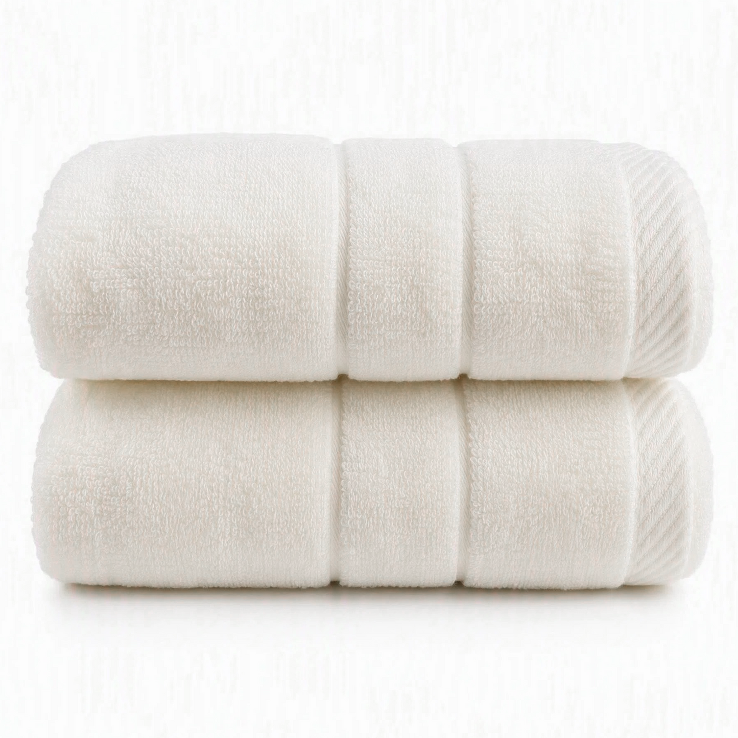 BEAQLIO 100% Cotton Hand Towels Set, 2pcs Hand Towels for Bathroom, White