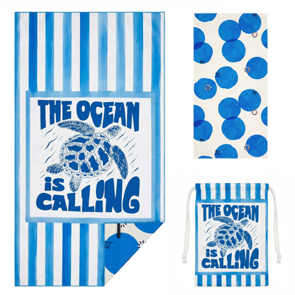 Beaqlio Microfiber Beach Towel Oversized, 71*36'' Cruise Quick Dry XL Beach Towels for Cruise Pool Yoga Gym Vacation Gift, Lightweight Absorbent Sandproof Large Beach Essentials, Sea Turtle