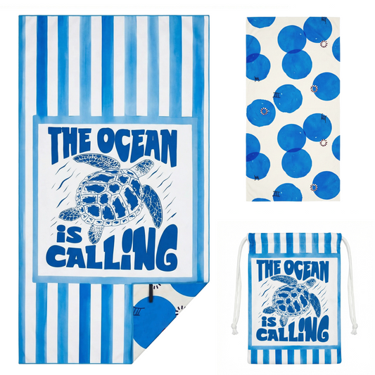 Beaqlio Microfiber Beach Towel Oversized, 71*36'' Cruise Quick Dry XL Beach Towels for Cruise Pool Yoga Gym Vacation Gift, Lightweight Absorbent Sandproof Large Beach Essentials, Sea Turtle