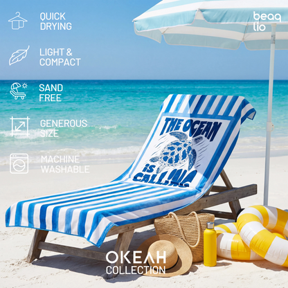 Beaqlio Microfiber Beach Towel Oversized, 71*36'' Cruise Quick Dry XL Beach Towels for Cruise Pool Yoga Gym Vacation Gift, Lightweight Absorbent Sandproof Large Beach Essentials, Sea Turtle
