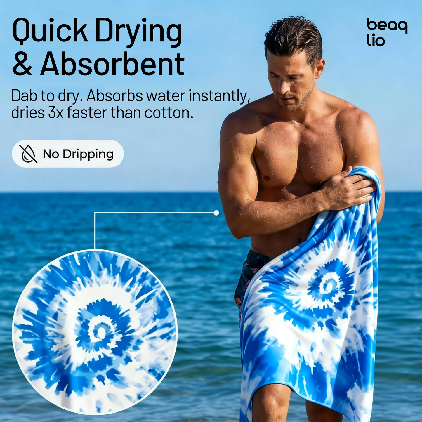 Beaqlio 6 Pack Microfiber Beach Towel Oversized with 6pcs Travel Bag, 71*36 Cruise Quick Dry XL Beach Towels for Cruise Pool Yoga Gym Vacation Gift, Lightweight Absorbent Large Beach Essentials,  Tie dye