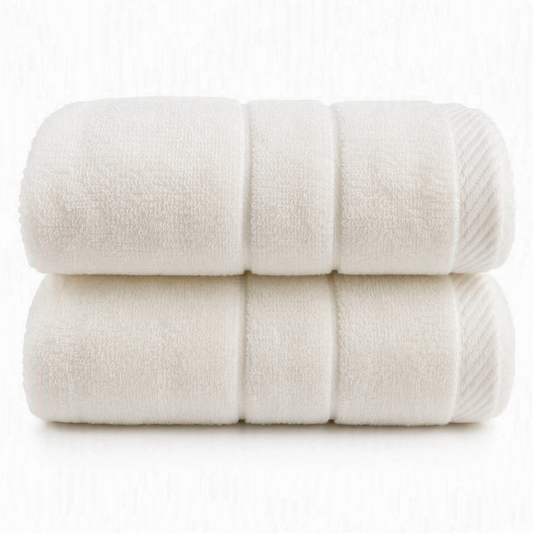 BEAQLIO 100% Cotton Hand Towels Set, 2pcs Hand Towels for Bathroom, White