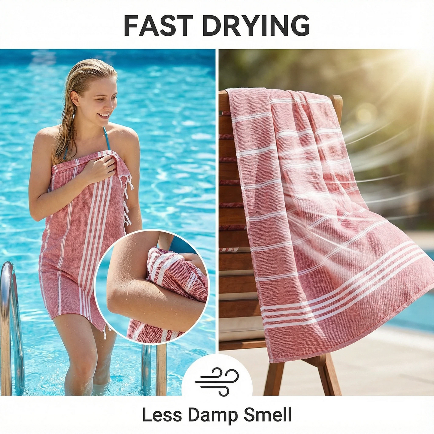 Personalized Turkish Towel Set – Quick-Dry Cotton, Customizable Embroidery &amp; Designs